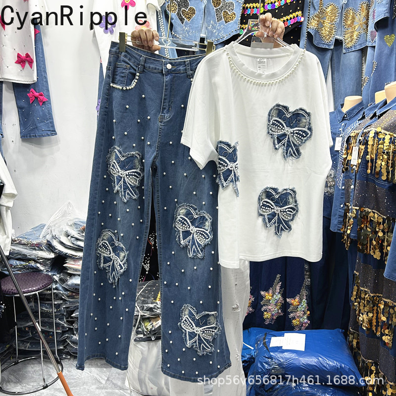 Embroidery Cotton Shirt - Nowy damski komplet dwuczęściowy na wiosnę