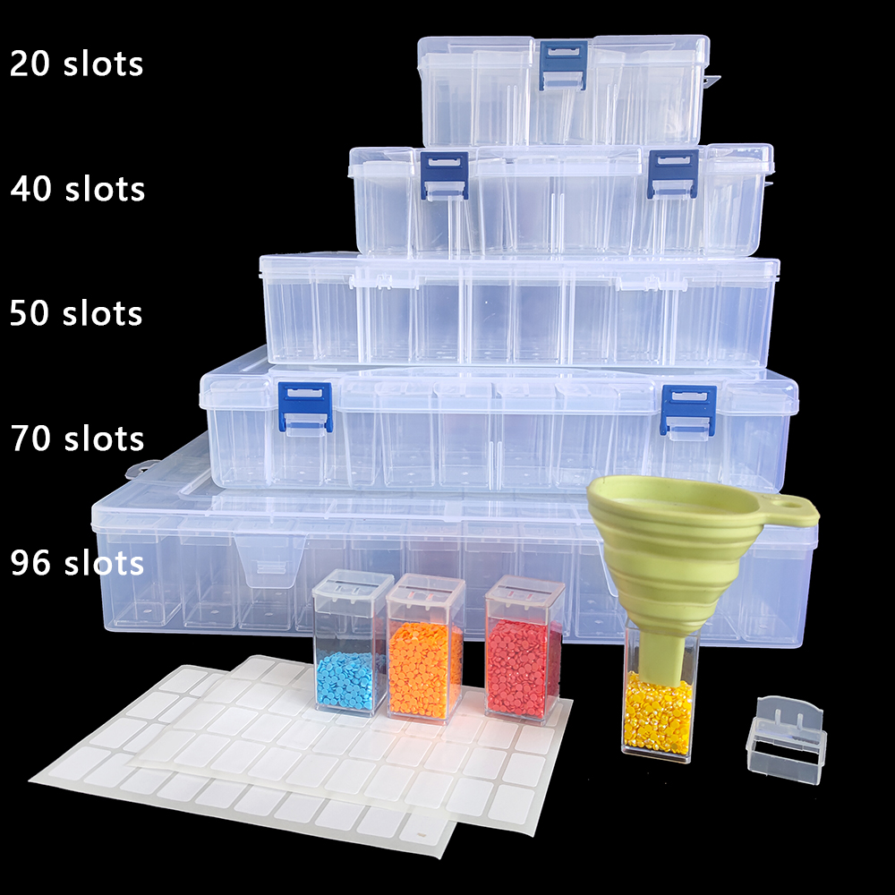 Embroidery Garments - Kwadratowe plastikowe pudełko do przechowywania diamentów