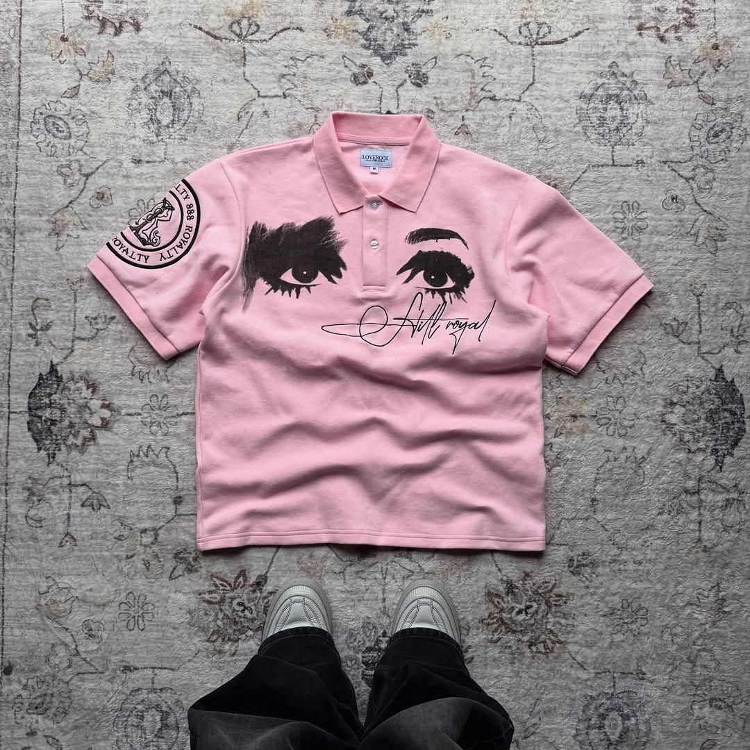 Embroidery Design Logo - Amerykańska koszulka polo w stylu retro,