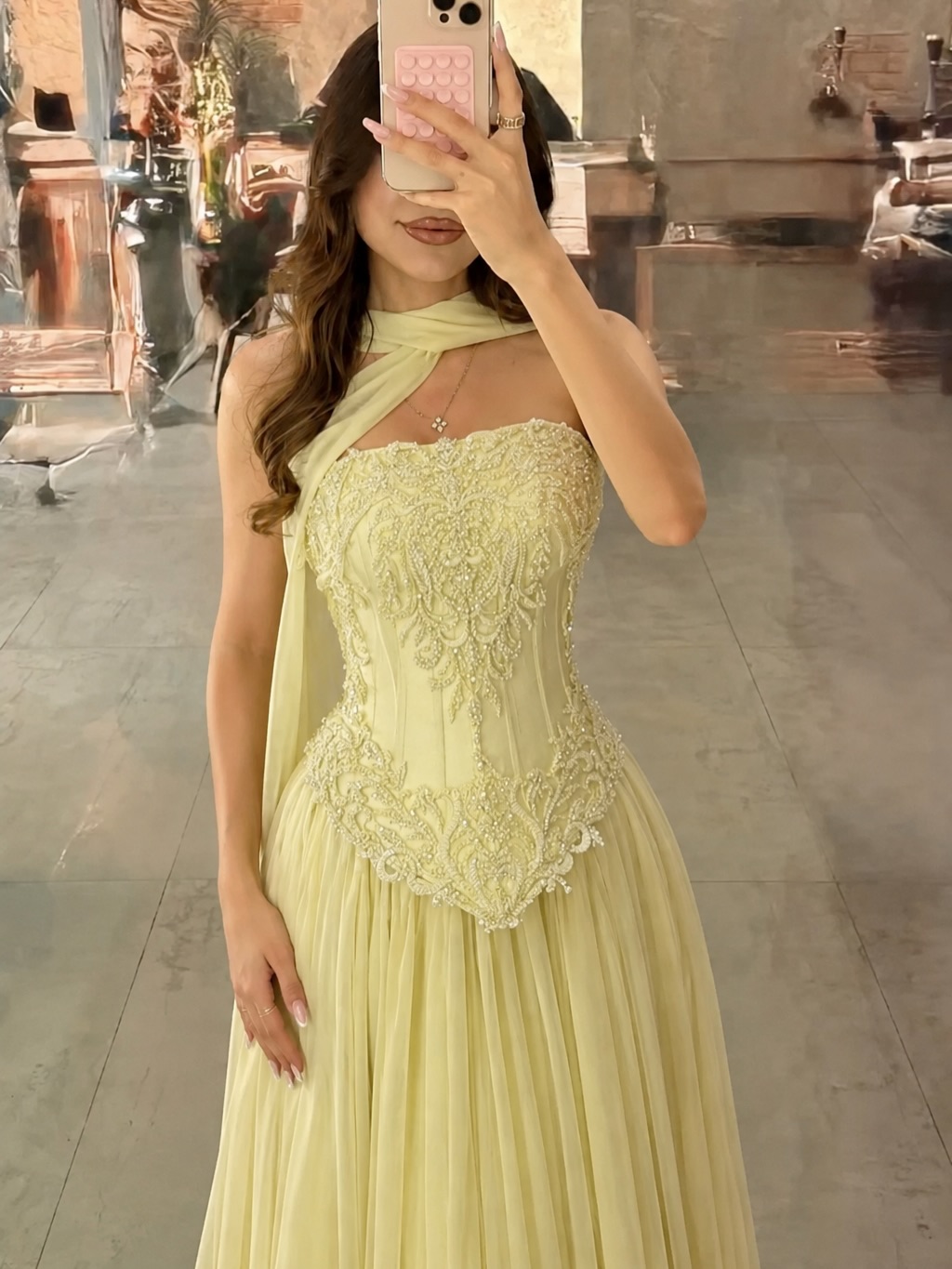 Szyta na miarę seksowna żółta  – Embroidery Yellow Dress recenzja i cena