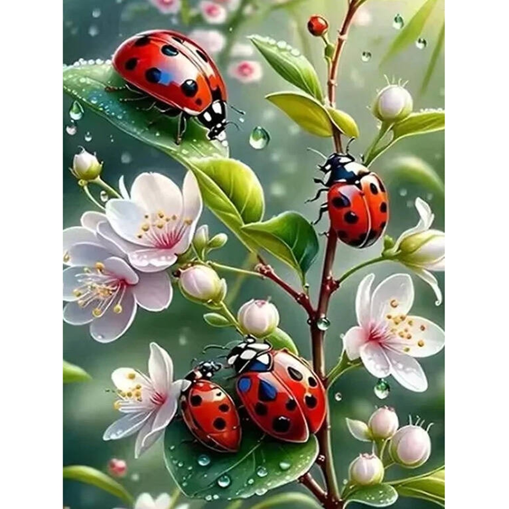 Obraz diamentowy bez ramki, 5D – Embroidery Lady Bug recenzja i cena